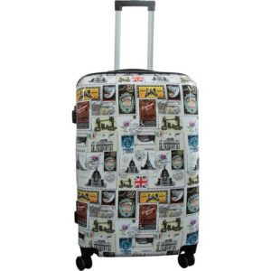 Borg Living Hardcase Kuffert Med Motiv Rejsemærkater