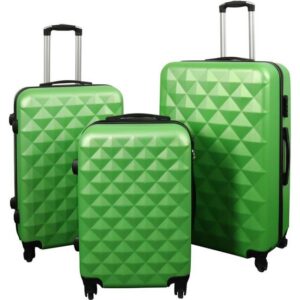 Borg Living Kufferter Sæt Med 3 Stk Eksklusivt Hardcase Diamant Grøn