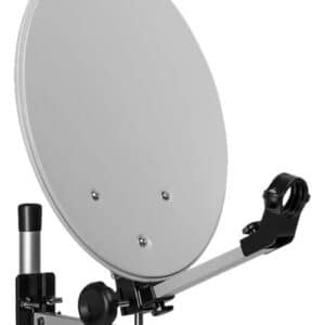 Megasat Camping SAT-Anlæg i Kuffert – 40 cm Parabol, Single LNB, 10 m Kabel – Sort/Hvid