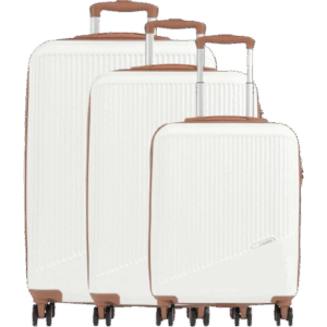 Travelite Bali Suitcase 3 stk. - Weiss/Cognac