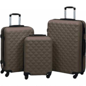 vidaXL Hardcase Suitcase 3 stk. - Brown