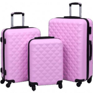 vidaXL Hardcase Suitcase 3 stk. - Pink