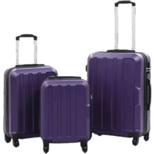 vidaXL Hardcase Suitcase 3 stk. - Violet