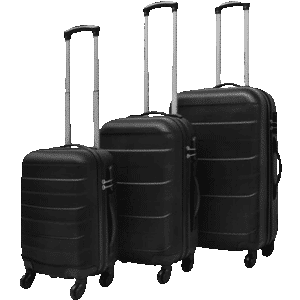 vidaXL Hardcase Trolley 3 stk. - Black