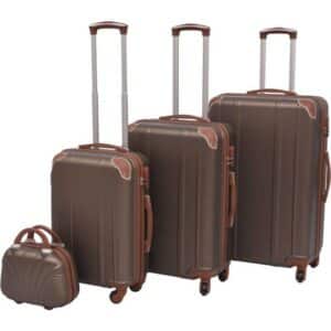 vidaXL Hardcase Trolley 4 stk. - Coffee