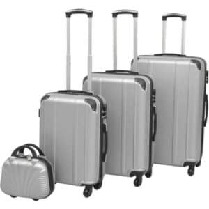 vidaXL Hardcase Trolley 4 stk. - Silver
