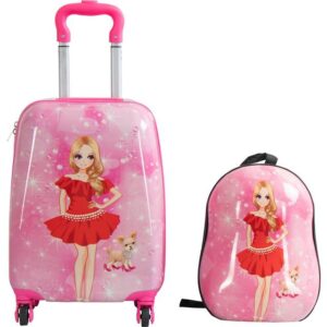 Borg Living Suitcase Set of 2 - Pink