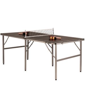 Midi bordtennisbord BLACK LINE 182 x 91 cm med foldbart ALU-Stel - HURTIG LEVERING